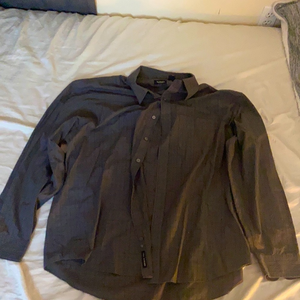 Silver and black Van Heusen dress shirt